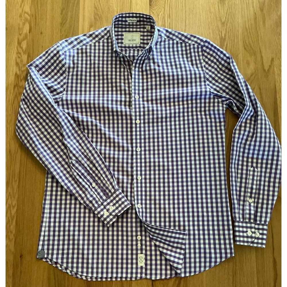 Todd Snyder Purple Gingham Button Down Shirt Men's 15.5‎ 34/35